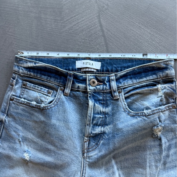 Pistola Light Wash Distressed Raw Edge Jeans - Picture 2 of 7